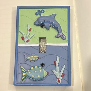 Nursery ocean themed switch plate